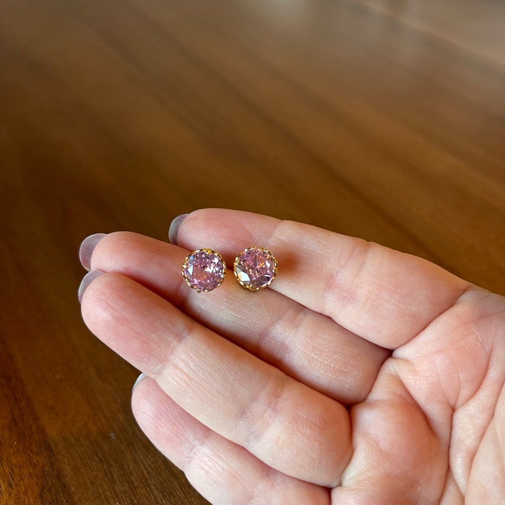 Kate Spade pink sparkly stud earrings! - Picture 3 of 4